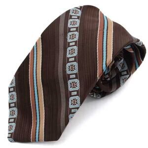 Vintage Brown Striped 60's 70's Retro Necktie Neck Tie